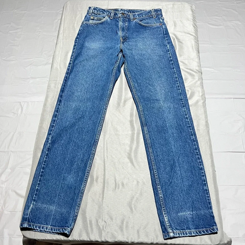 Vintage Levis 505 Orange Tab Jeans Mens 33x34 Medium Wash Straight Leg USA 90s